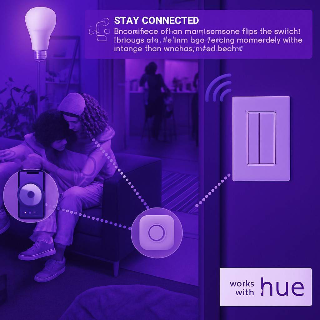 Công Tắc Ánh Sáng Thông Minh Một công tắc ánh sáng thông minh với thiết kế hiện đại.