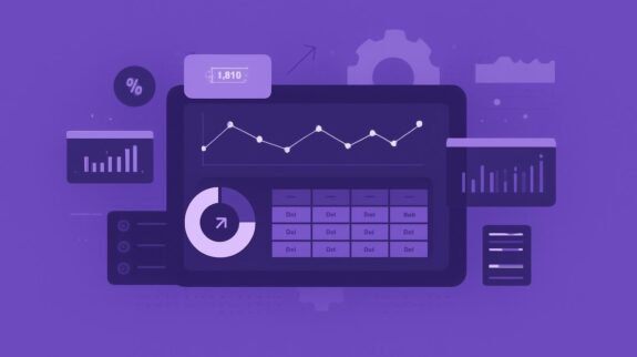 Phân Tích Hiệu Quả Quảng Cáo Online Bảng điều khiển phân tích dữ liệu với các biểu đồ đường, cột và tròn để đo lường hiệu quả quảng cáo online.