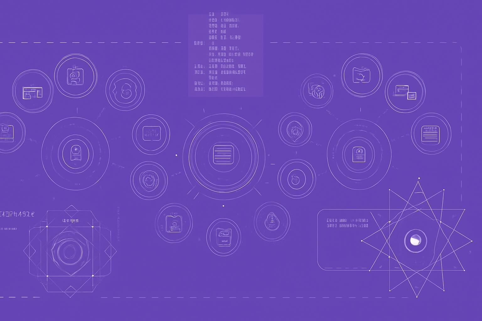 Sơ Đồ Tự Động Hóa Workflow Công Ty Sơ đồ luồng công việc tự động hóa với các biểu tượng quy trình được kết nối vào một trung tâm xử lý.