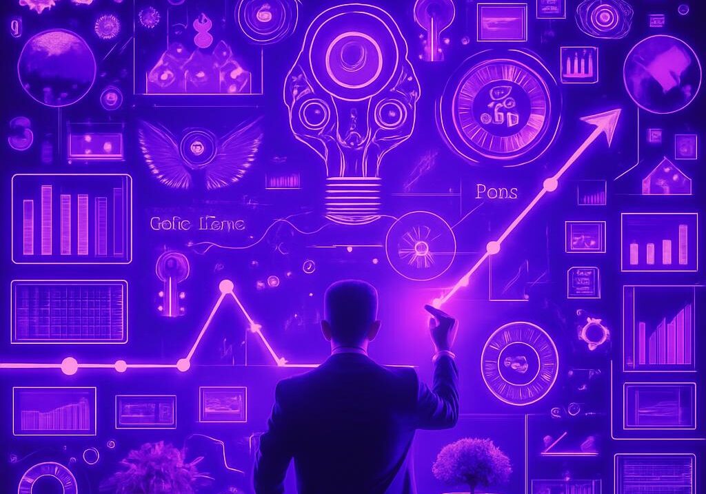 Sức Mạnh Của Công Nghệ Marketing Automation Giao diện công nghệ marketing automation với biểu đồ tăng trưởng, dữ liệu phân tích và các biểu tượng sáng tạo.