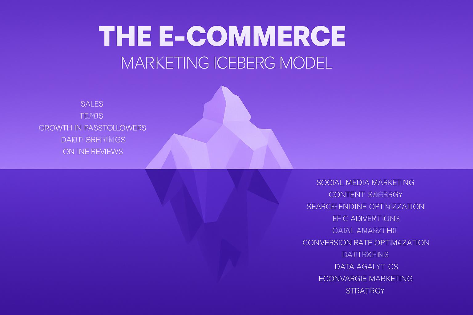 Mô hình tảng băng trôi marketing, minh họa các yếu tố của một chiến dịch quảng cáo online thành công.